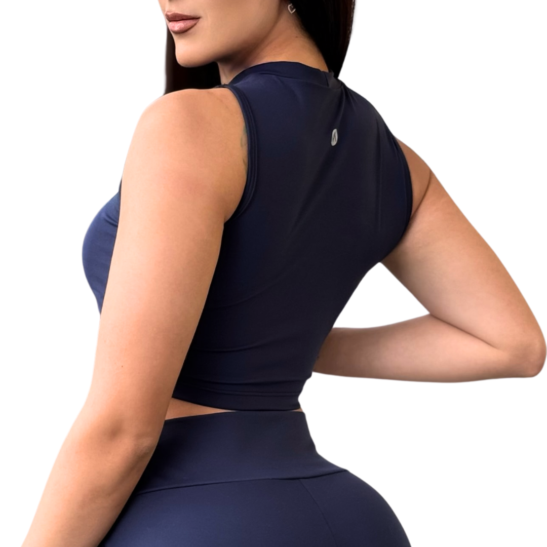 🔹 Tank top | Transpirable – azul marino