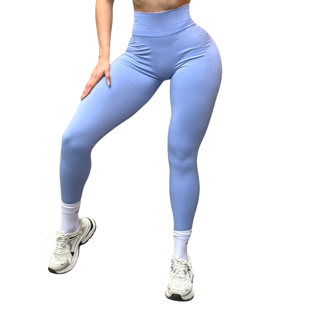 Leggings Burbuja + Push Up | Seamless Compresión - Celeste