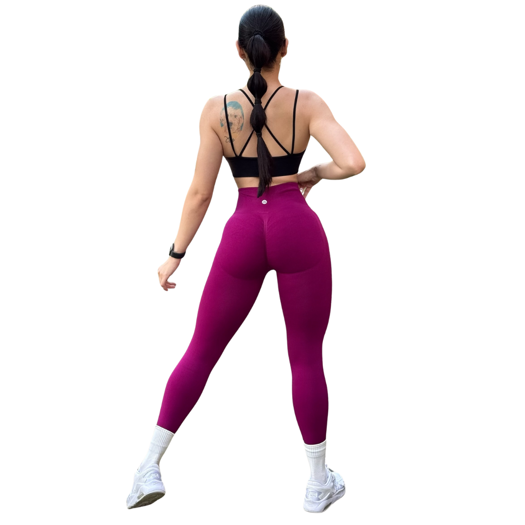 🔸 Leggings Burbuja + Push Up | Seamless Compresión - orquídea