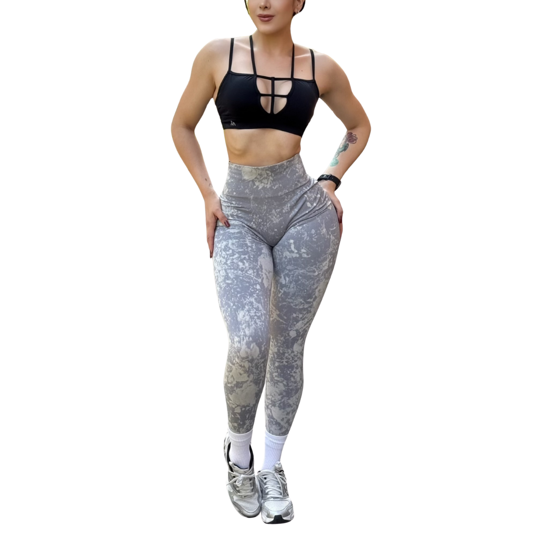 Leggings Burbuja + Push Up | Seamless Compresión - Pizarra Deslavado