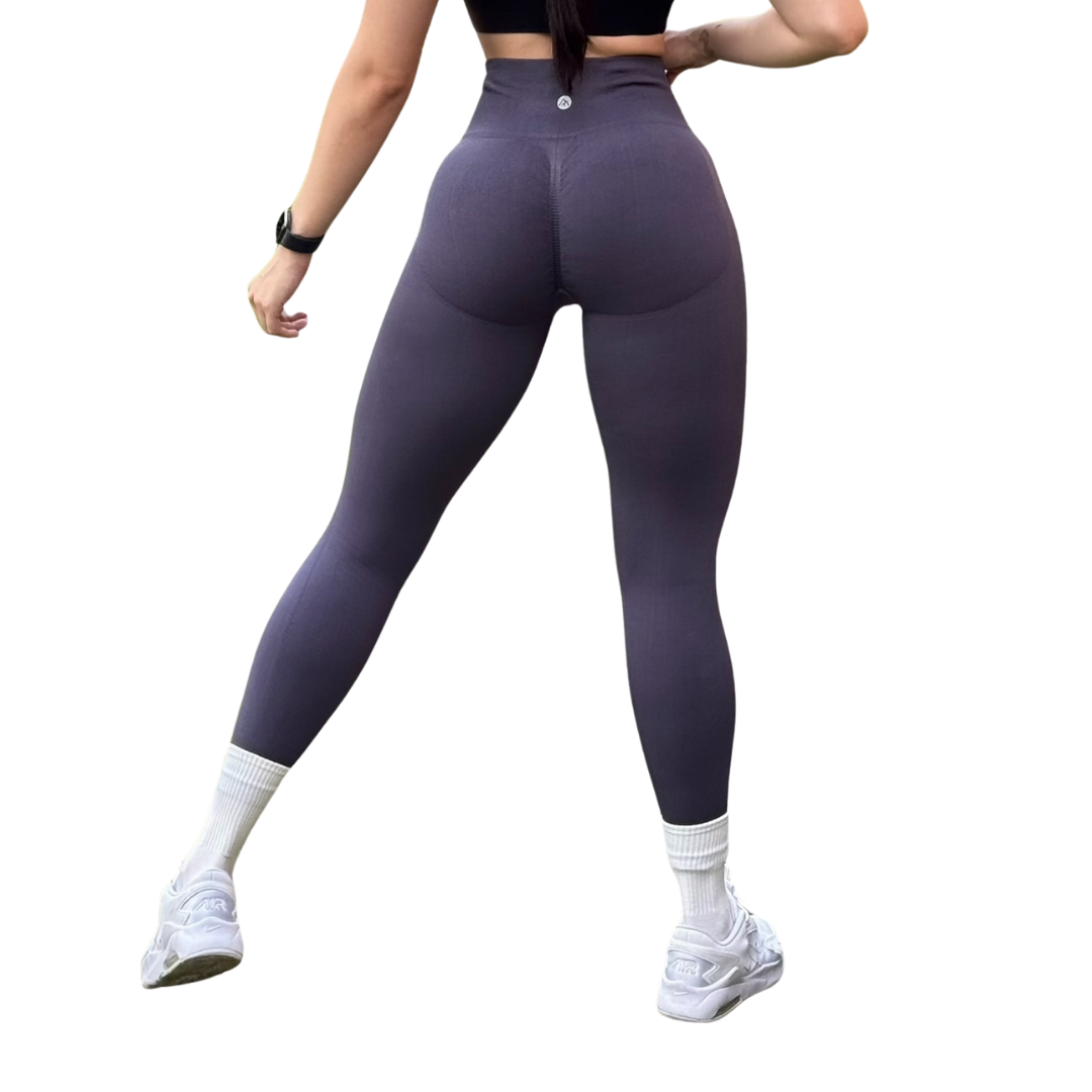🔸 Leggings Burbuja + Push Up | Seamless Compresión - Gris Luna