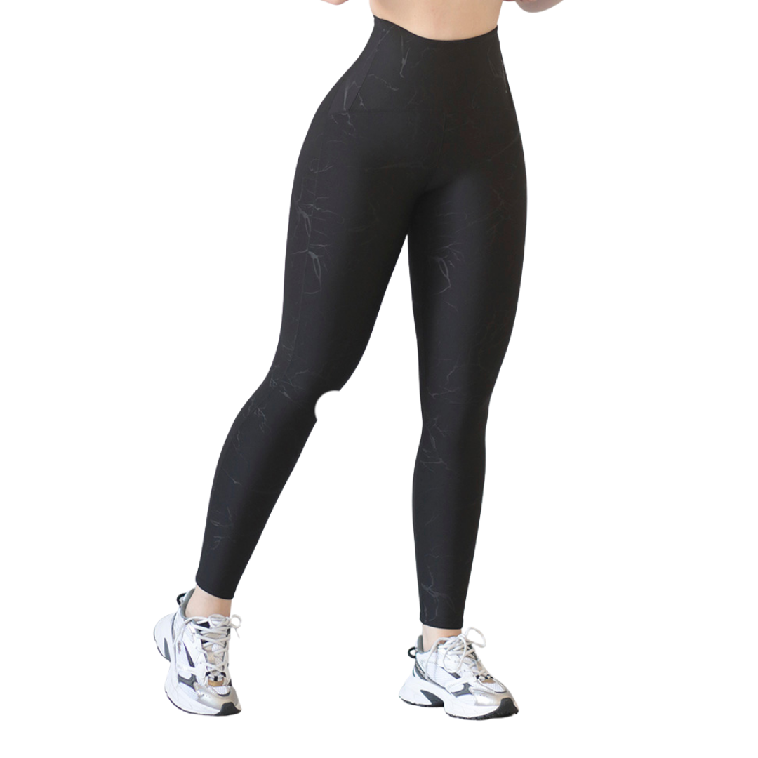 🔹 Leggings básico | Supplex Stretch, Relieves Ram – Negra