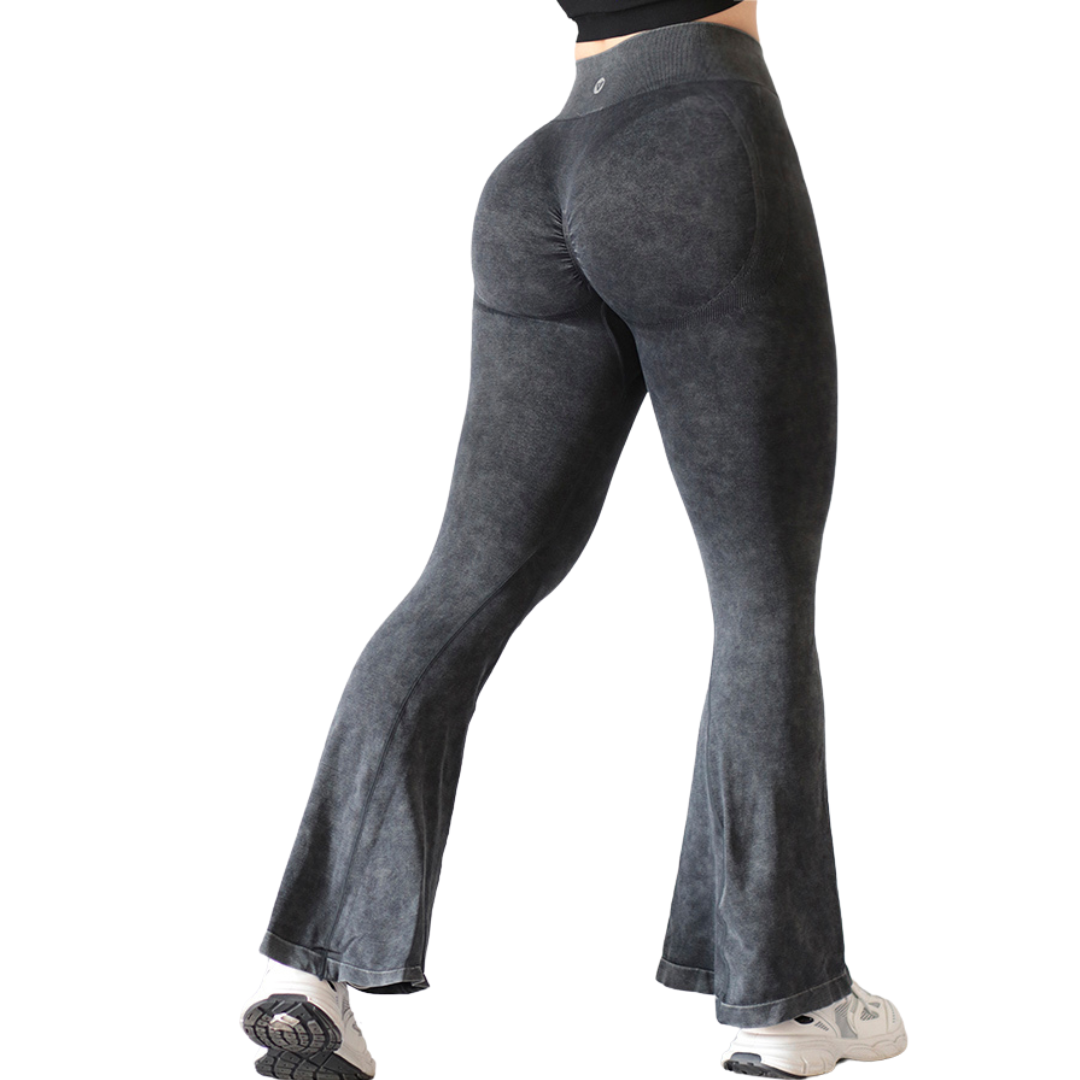 Leggings Deportivos para Mujer Fitness: Efecto Push Up, Cintura Alta, Textil Tejido Transpirable Seamless, Color Negro | Adriana Olimpo