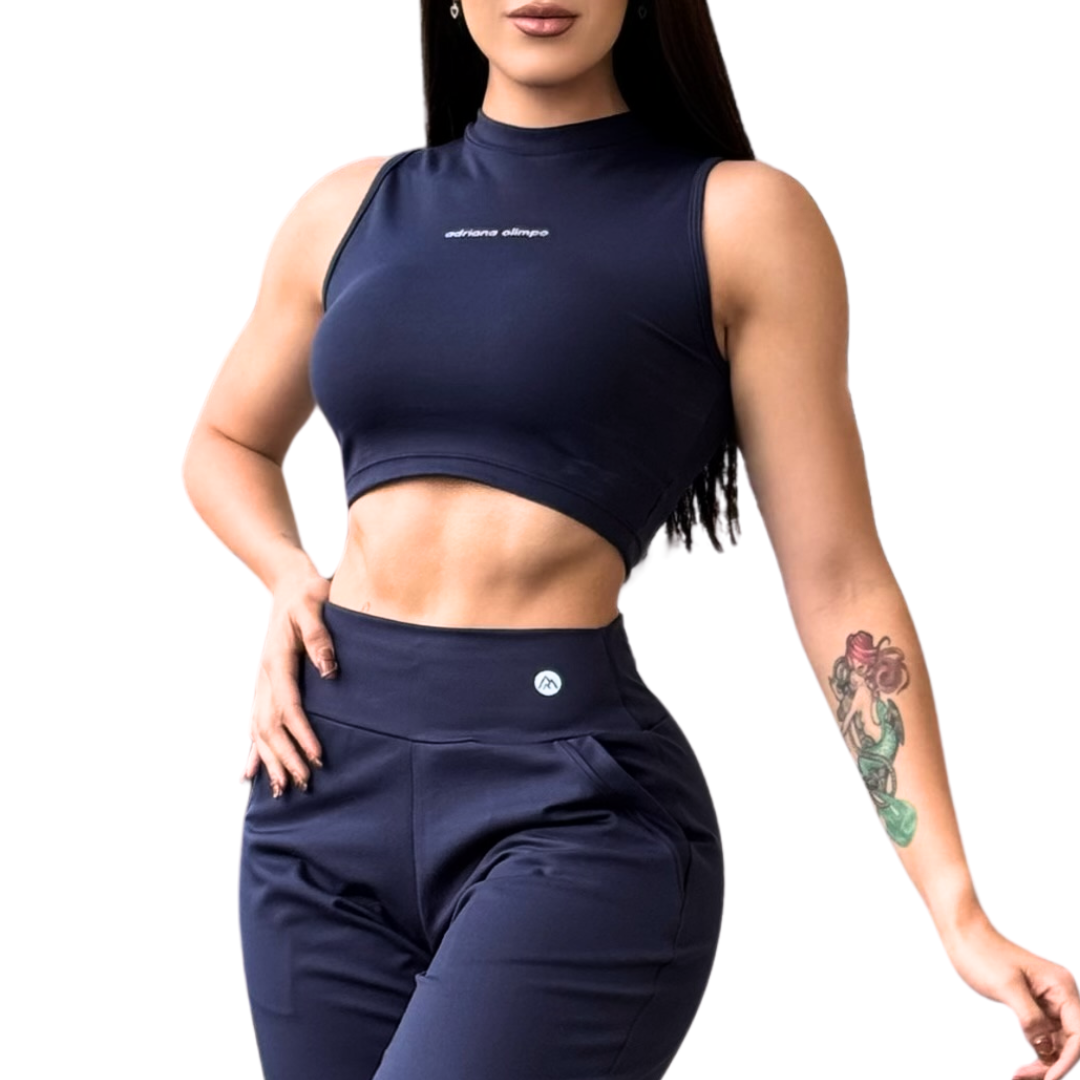 🔹 Tank top | Transpirable – azul marino