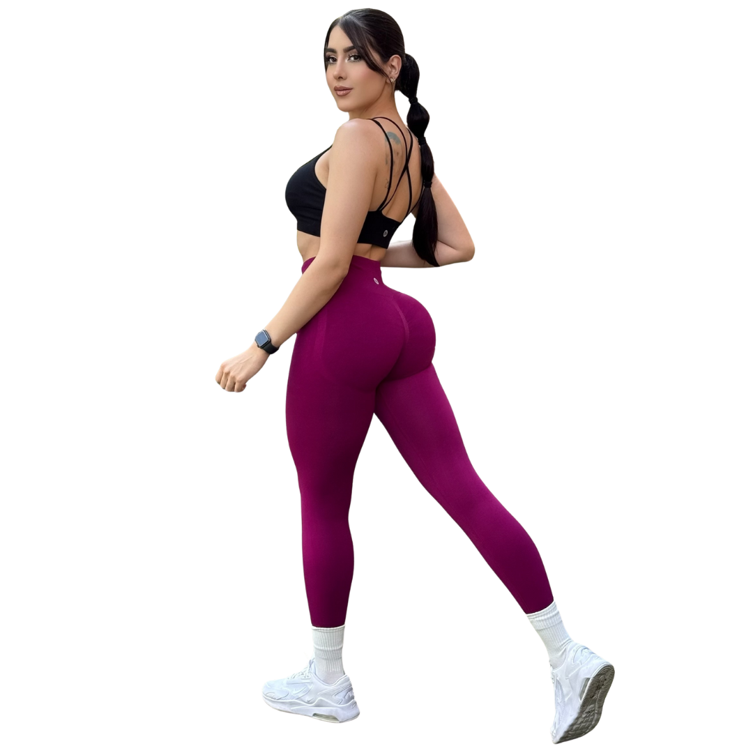 🔸 Leggings Burbuja + Push Up | Seamless Compresión - orquídea