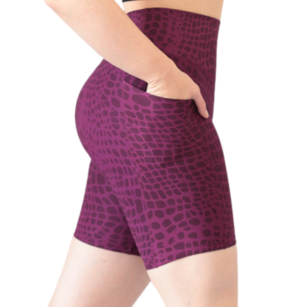 🔹 Short básico con bolsillos | Supplex Stretch, Liso – morado