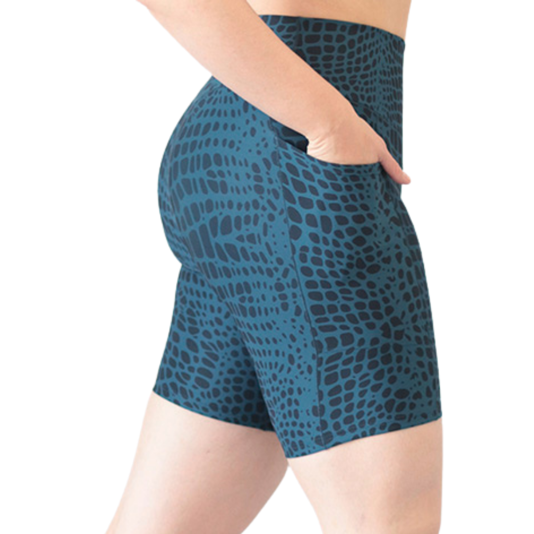 🔹 Short básico con bolsillos | Supplex Stretch, Liso – azul