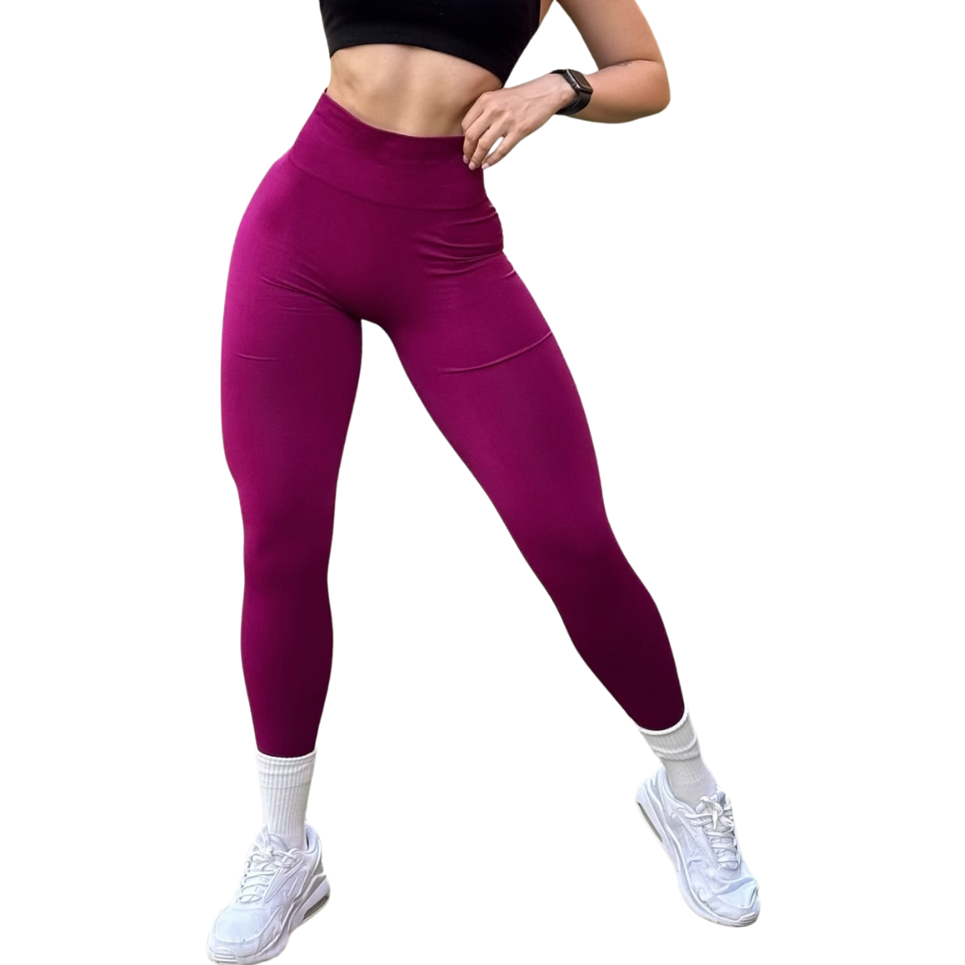 🔸 Leggings Burbuja + Push Up | Seamless Compresión - orquídea