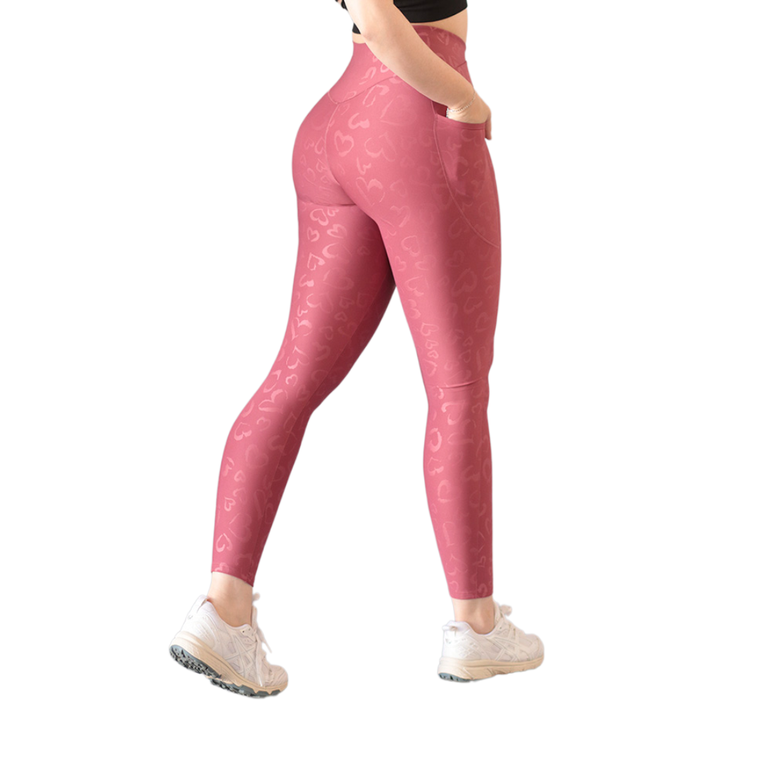 ADRIANAOLIMPO® | Leggins - Leggings básico con bolsillos | Supplex Stretch, Relieves Corazones - Rosa | Ropa deportiva para mujer Elite HotSale Blackfriaday Envío Gratis a México. Mayoreo Menudeo Ofertas Exclusivas