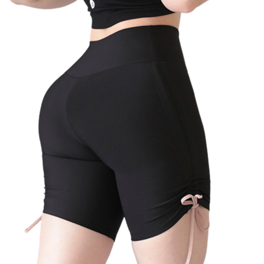 Short Deportivos para Mujer Fitness: Efecto Básico, Cintura Alta, Textil Lycra Transpirable con Acabado Liso, Color Negro | Adriana Olimpo