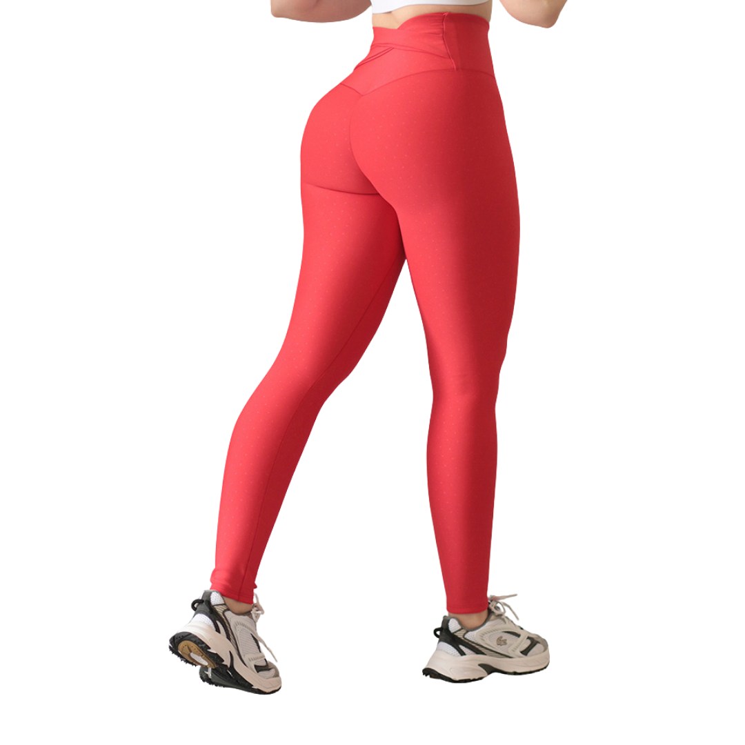 🔹 Leggings push up | Supplex Stretch, destellos corazoncito – Rojo
