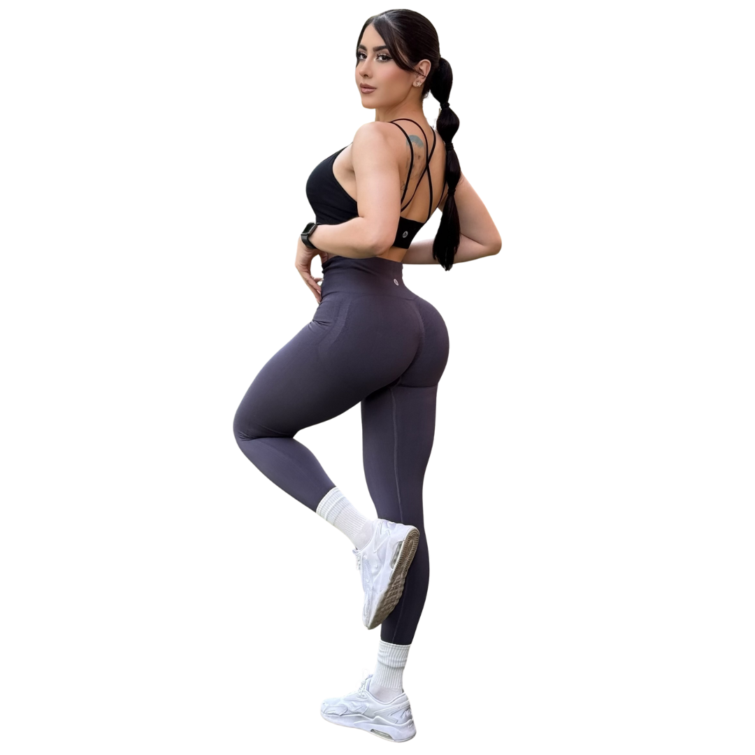 🔸 Leggings Burbuja + Push Up | Seamless Compresión - Gris Luna