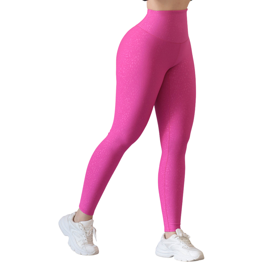 🔹 Leggings básico | Supplex Stretch, Relieves Print – Rosa