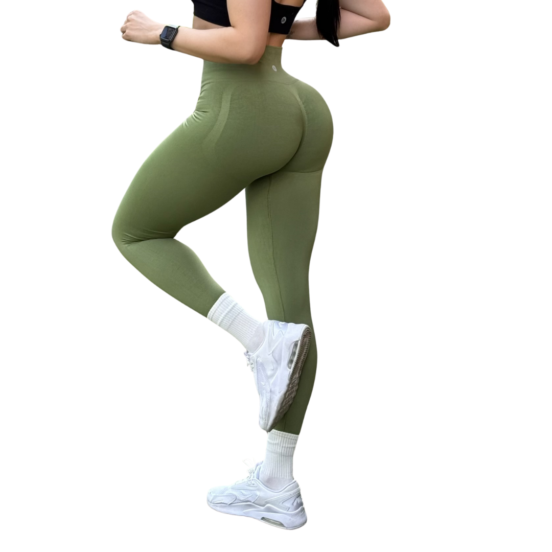 🔸 Leggings Burbuja + Push Up | Seamless Compresión - Pistache