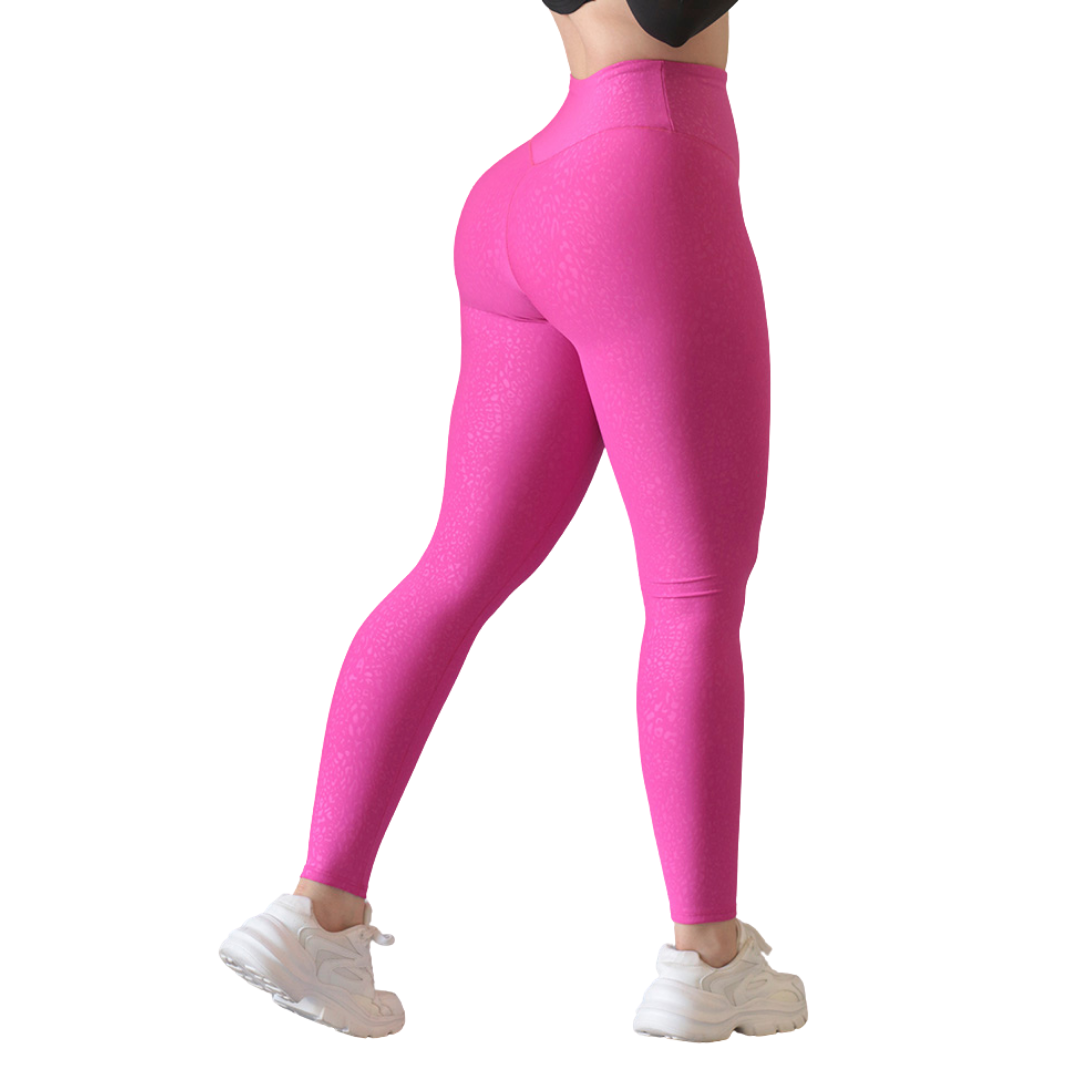 🔹 Leggings básico | Supplex Stretch, Relieves Print – Rosa