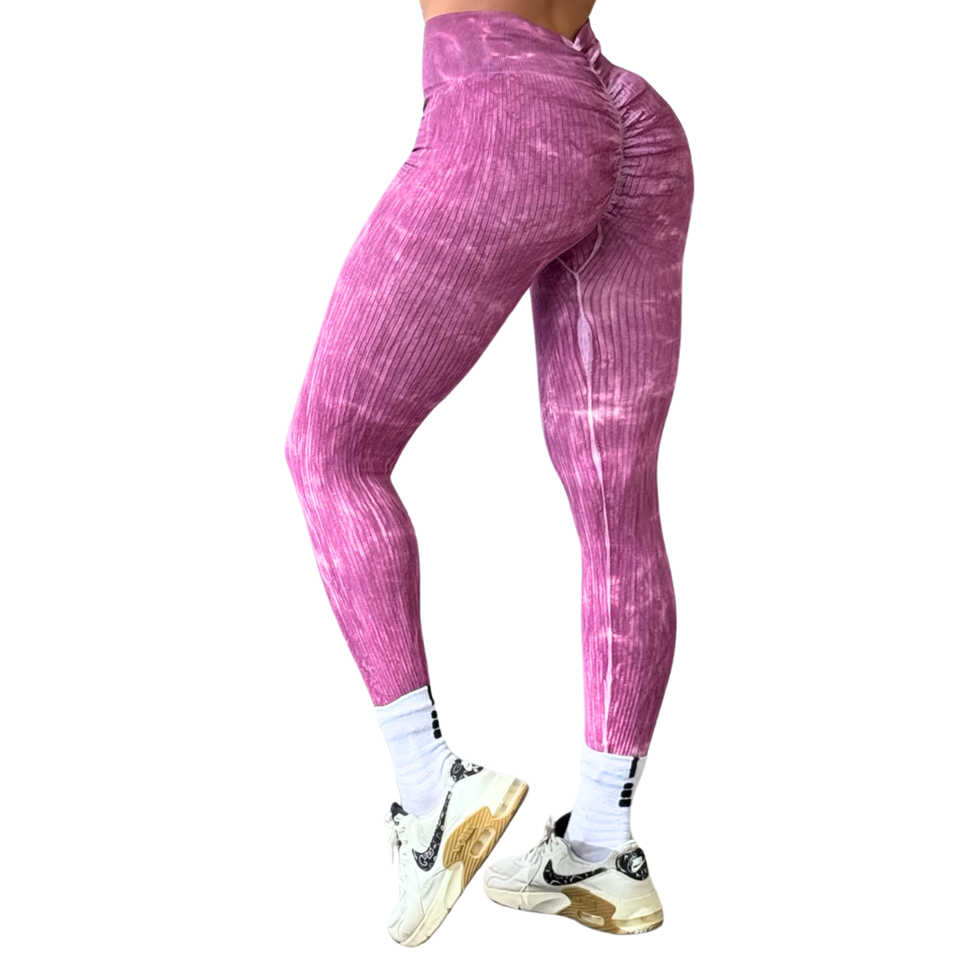 Leggings Deportivos de Compresión para Mujer Fitness: Efecto Push Up, Cintura Alta, Textil Tejido Seamless Transpirable, Lirio | Adriana Olimpopara Mujer Fitness: Efecto Push Up, Cintura Alta, Textil Tejido Seamless Transpirable, Orquidea | Adriana Olimpo