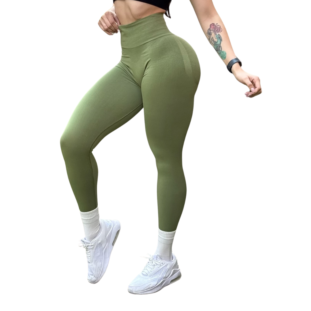 🔸 Leggings Burbuja + Push Up | Seamless Compresión - Pistache