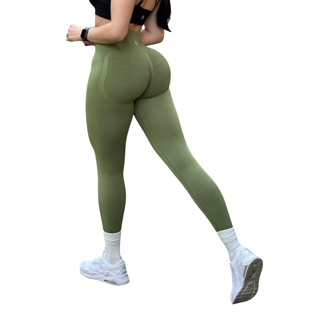 🔸 Leggings Burbuja + Push Up | Seamless Compresión - Pistache