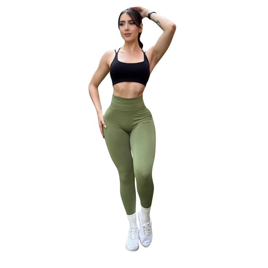 🔸 Leggings Burbuja + Push Up | Seamless Compresión - Pistache