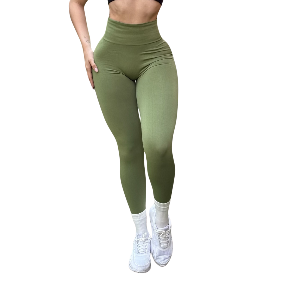 🔸 Leggings Burbuja + Push Up | Seamless Compresión - Pistache