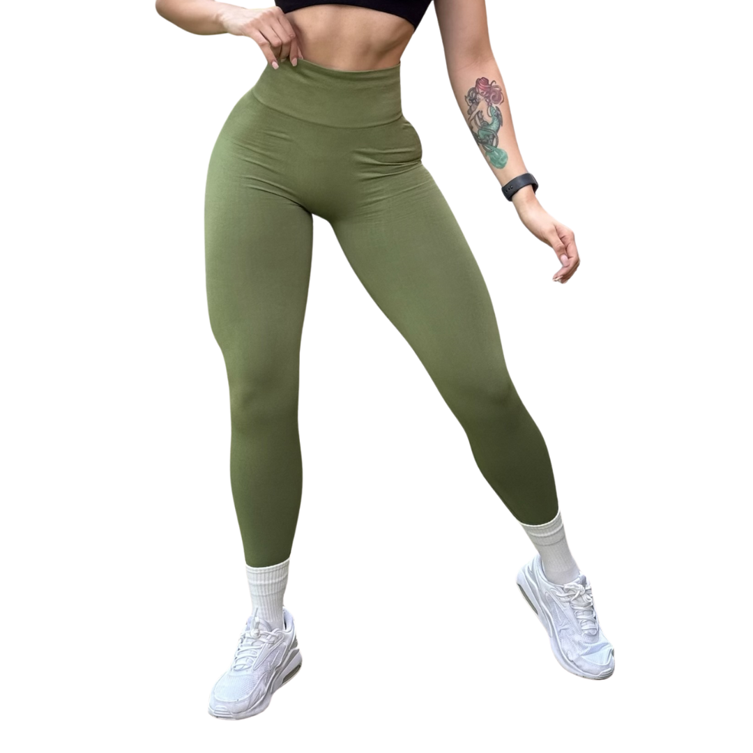 🔸 Leggings Burbuja + Push Up | Seamless Compresión - Pistache