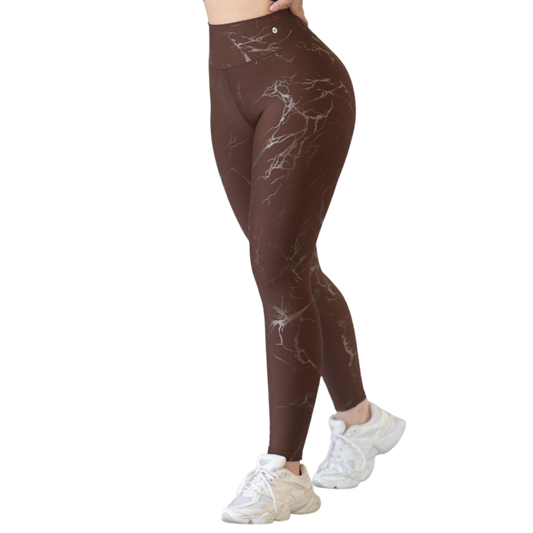 🔹 Leggings push up | Supplex Stretch, Destellos – Rayos Café