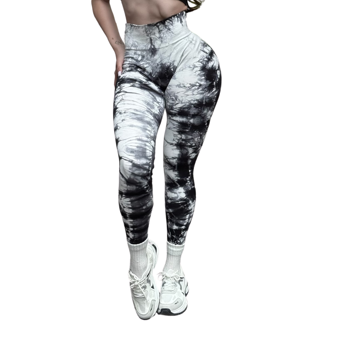 Leggings Deportivos Seamless de Compresión para Mujer Fitness: Glúteos Redondos, Vientre Plano y Cintura Definida | Push Up + Compresión Faja, Ultra Cómodos y Sin Costuras, Color blanco gris | Adriana Olimpo