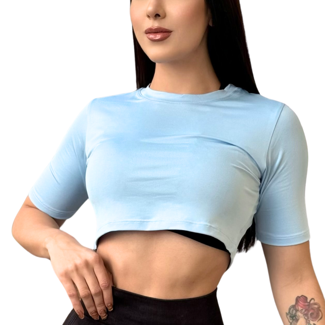 🔹 Blusa deportiva manga corta | Transpirable, Liso