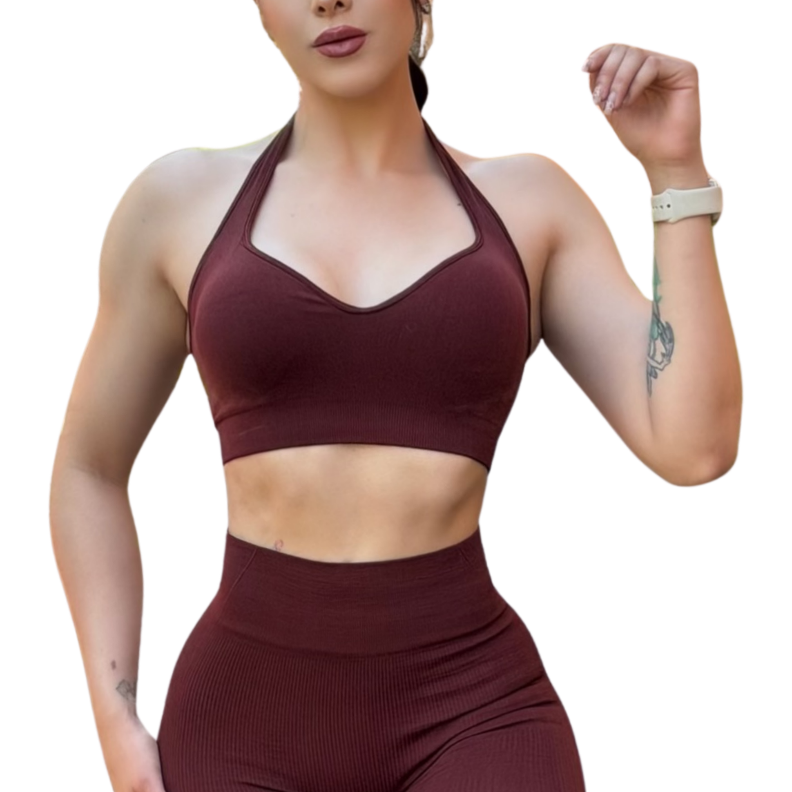 ADRIANAOLIMPO® | Top - Top Halter Deportivo | Dashian Slim – Burnt Merlot | Ropa deportiva para mujer Elite HotSale Blackfriaday Envío Gratis a México. Mayoreo Menudeo Ofertas Exclusivas