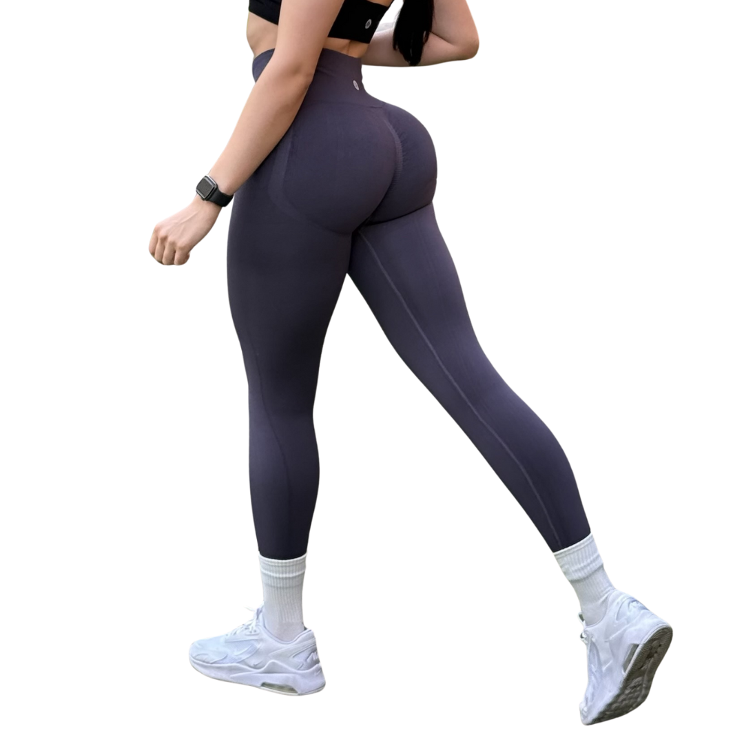 🔸 Leggings Burbuja + Push Up | Seamless Compresión - Gris Luna