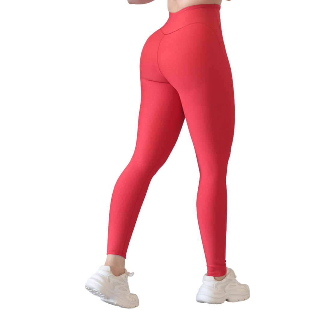 🔹 Leggings básico | Supplex Stretch, destellos corazoncito – roja