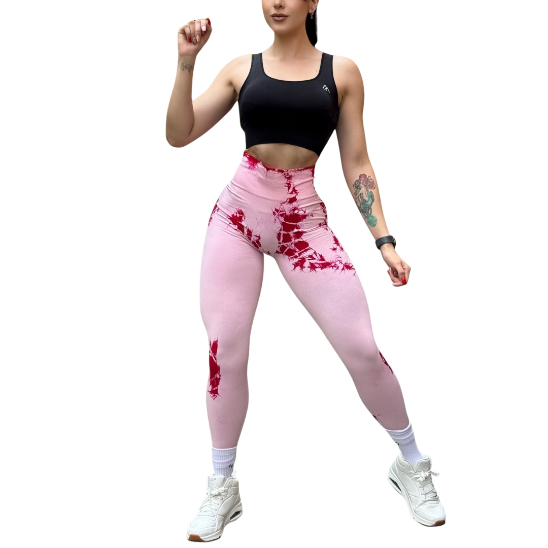 Leggings Deportivos Seamless de Compresión para Mujer Fitness: Glúteos Redondos, Vientre Plano y Cintura Definida | Push Up + Burbuja + Compresión Faja. Ultra Cómodos. Color rosa | Adriana Olimpo