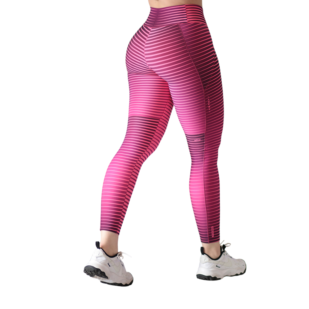 Leggings básico | Supplex Stretch, Liso Líneas – Rosa