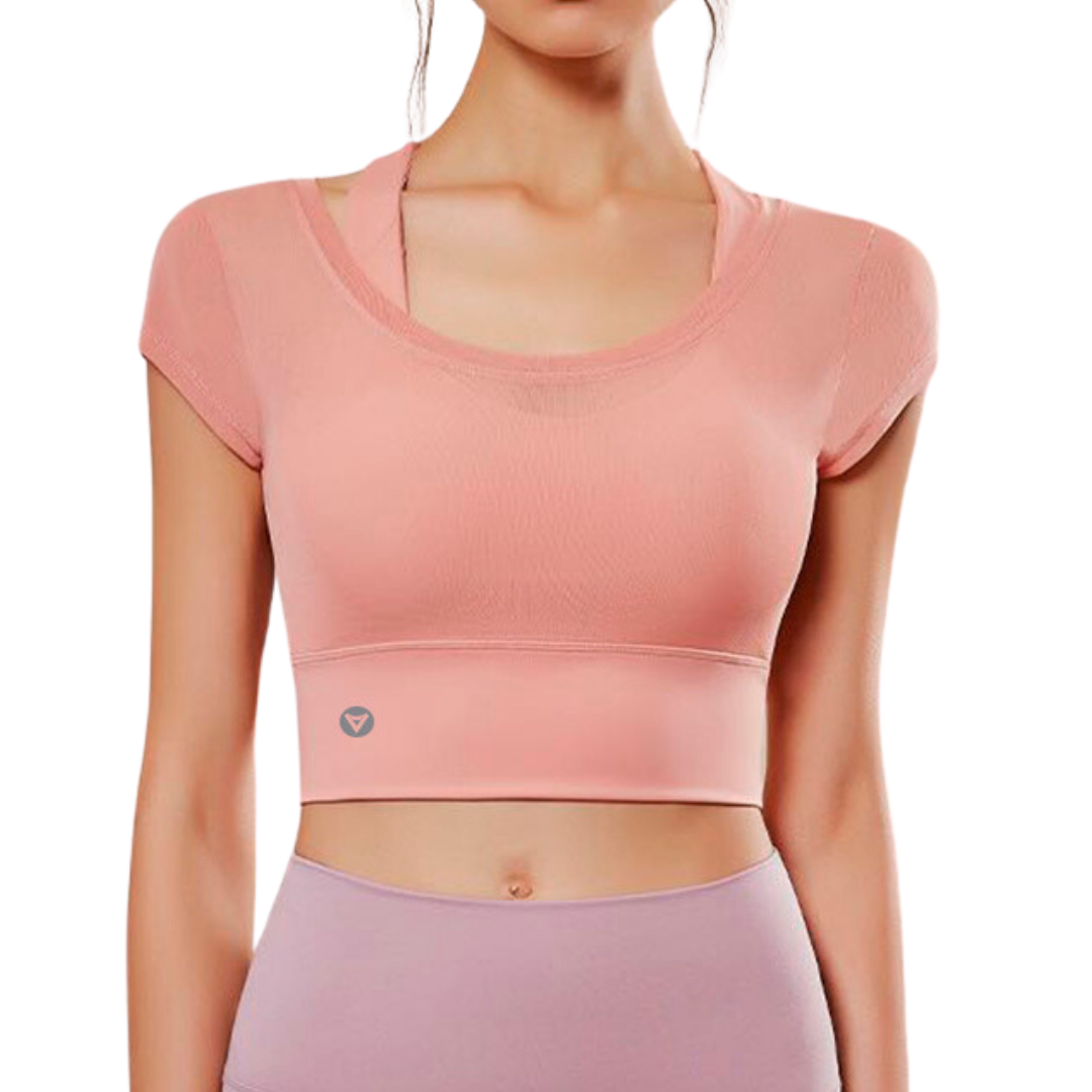 ELITE | Blusa Crop con Top alto impacto incluido Rosa