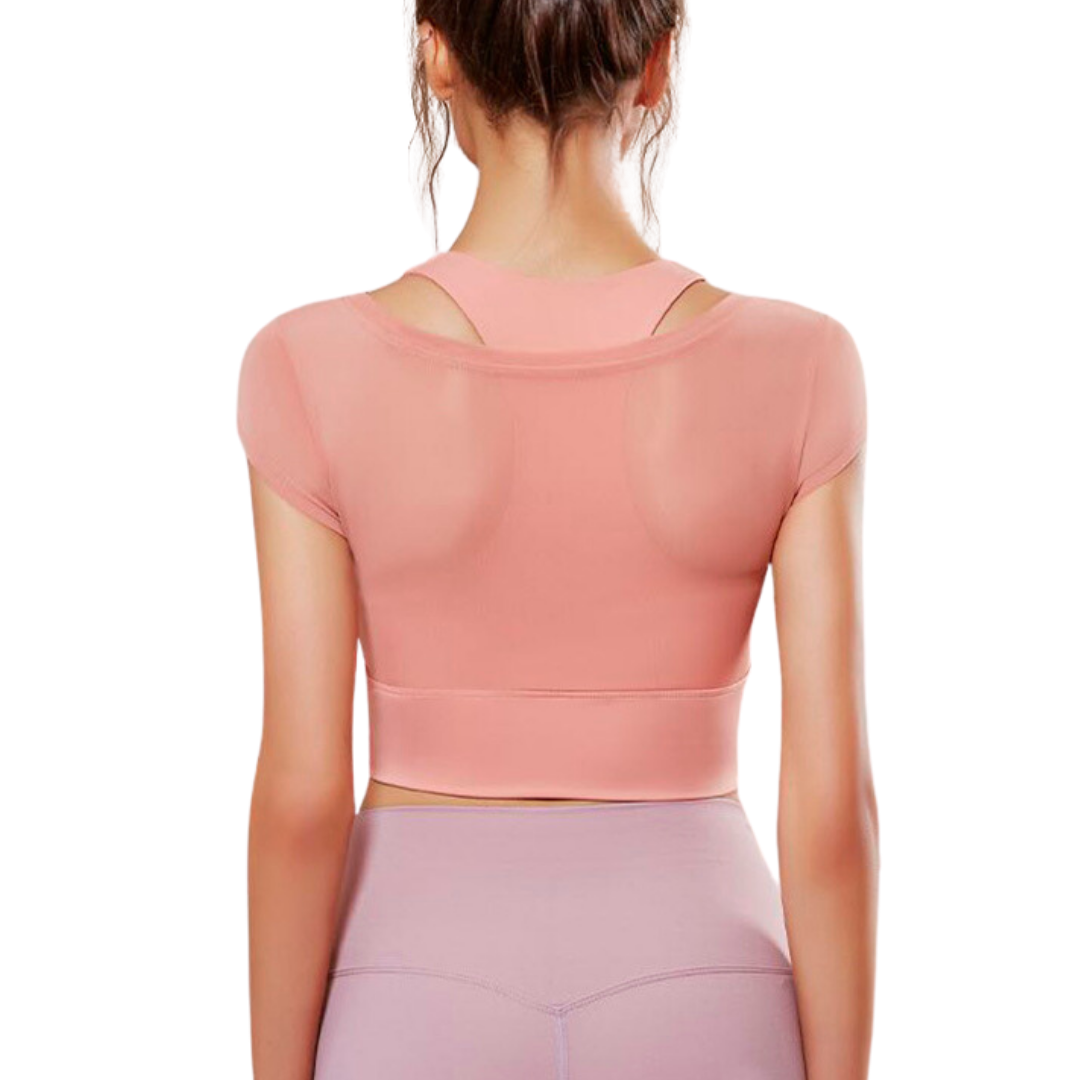 ELITE | Blusa Crop con Top alto impacto incluido Rosa