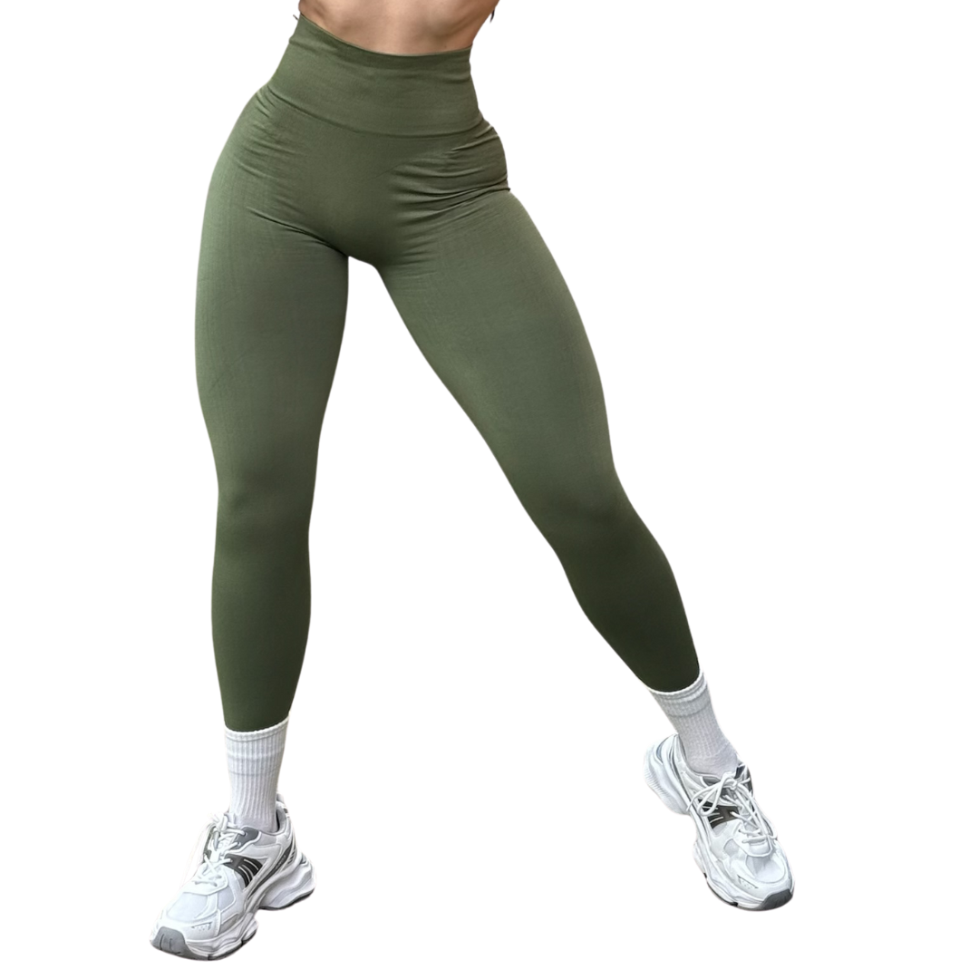🔸 Leggings Burbuja + Push Up | Seamless Compresión - Olivo