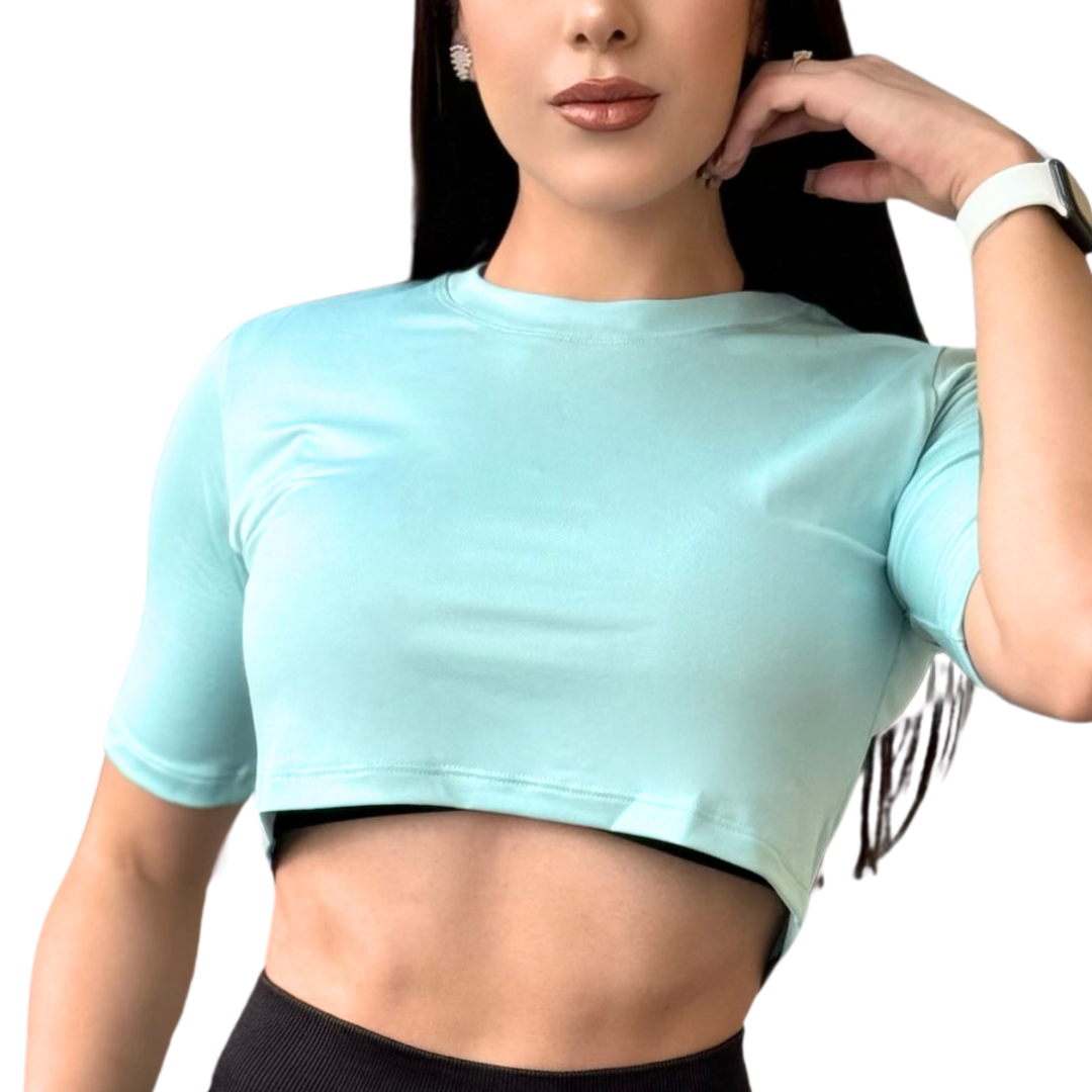 🔹 Blusa deportiva manga corta | Transpirable, Liso