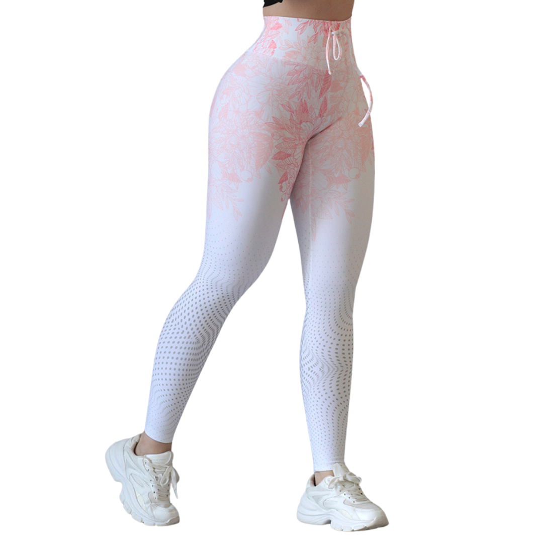 🔹 Leggings básico | Supplex Stretch, Liso – Rosa-Blanco