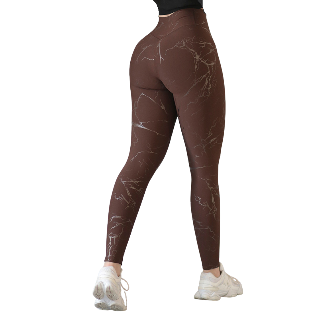 🔹 Leggings push up | Supplex Stretch, Destellos – Rayos Café
