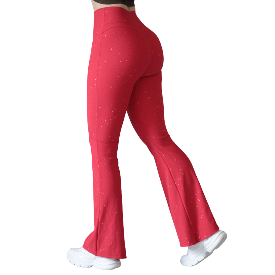 🔹Leggings básico | Supplex Stretch, Relieves líneas - rojo atardecer