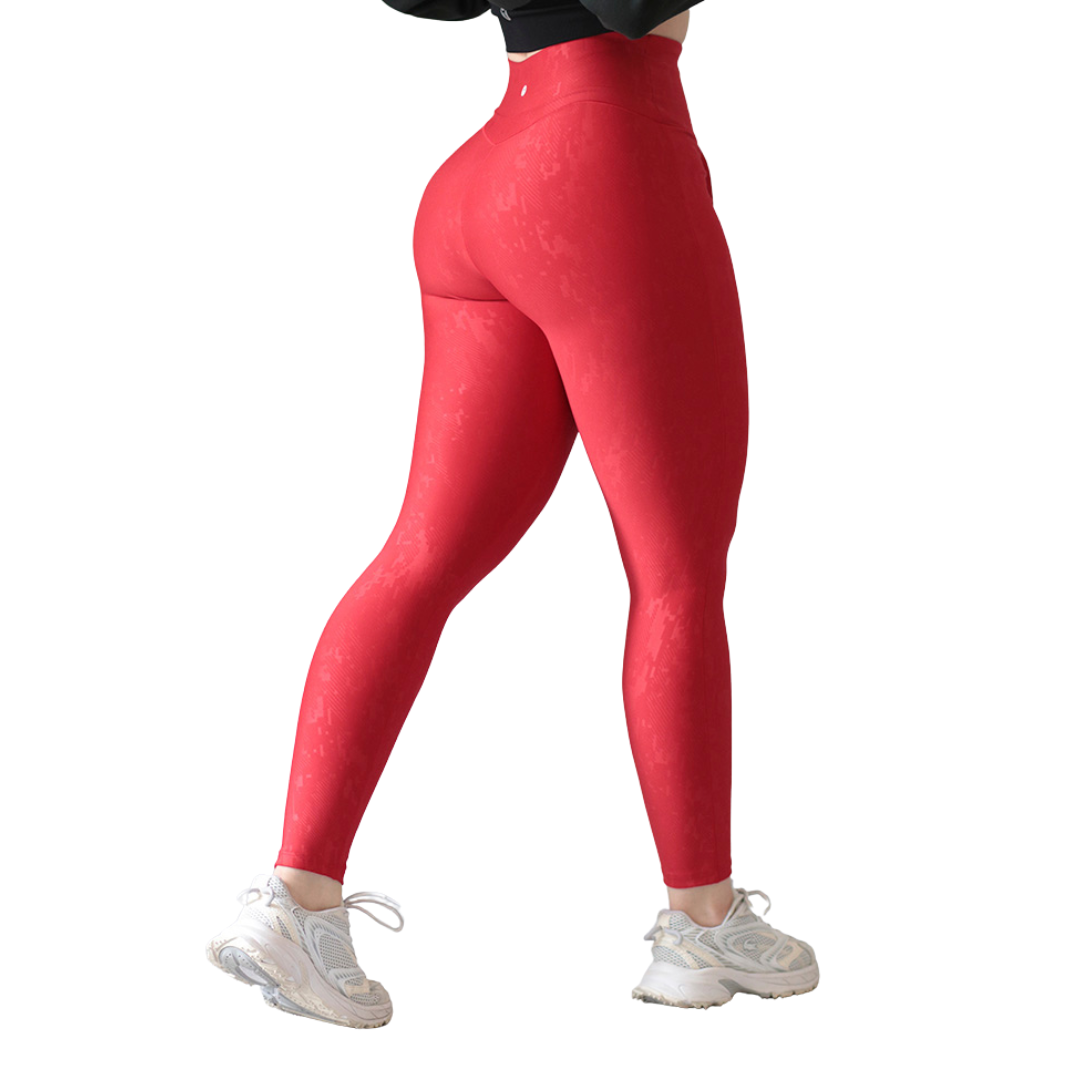 Leggings básico | Supplex Stretch, Relieves Líneas – rojo