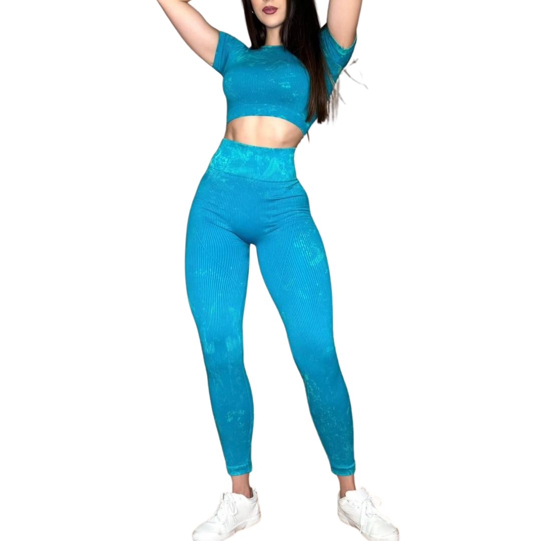 LITE | Conjunto Scrunch Push UP verdeazul