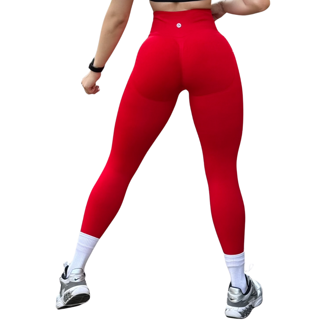 Leggings Burbuja + Push Up | Seamless Compresión - Rojo