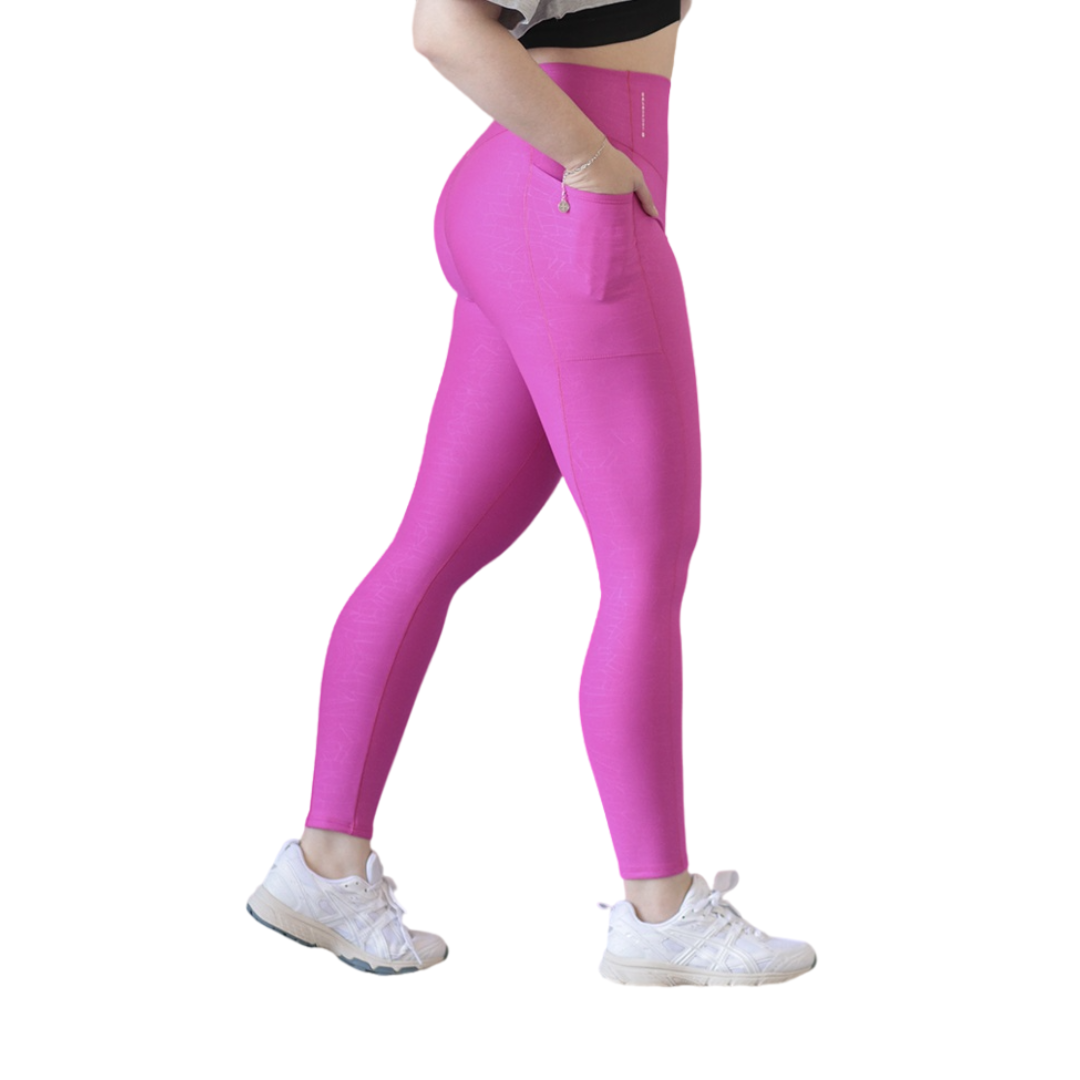 Leggings básico con bolsillos | Supplex Stretch, Relieves Elein - Rosa