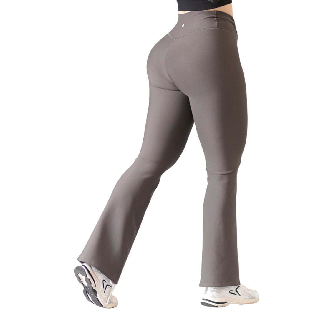 Leggings Deportivos para Mujer Fitness: Efecto Básico, Cintura Alta Plizado, Textil Lycra Transpirable con Acabado Liso, Color Gris | Adriana Olimpo