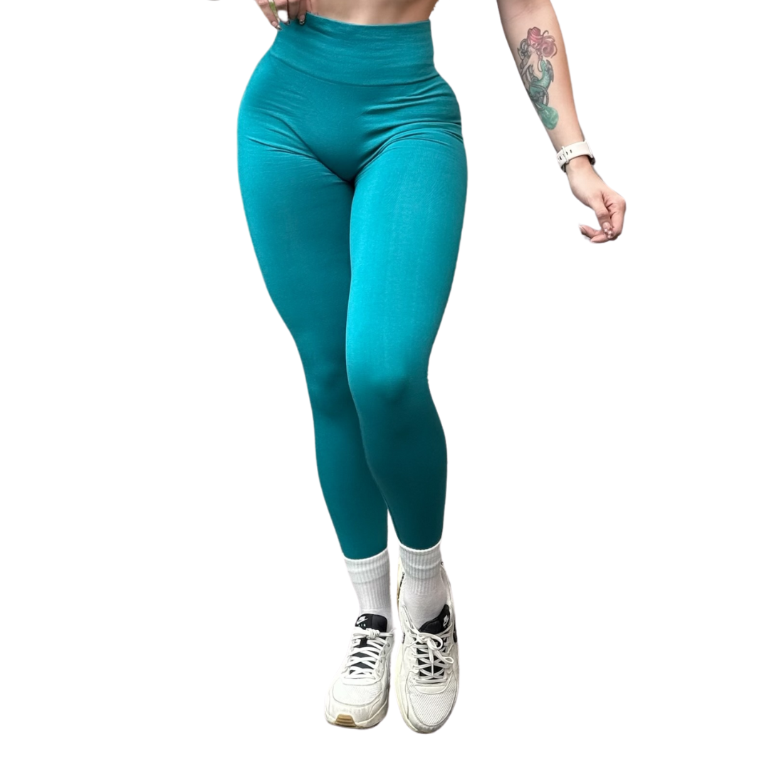 Leggings Burbuja + Push Up | Seamless Compresión - Verde Jade