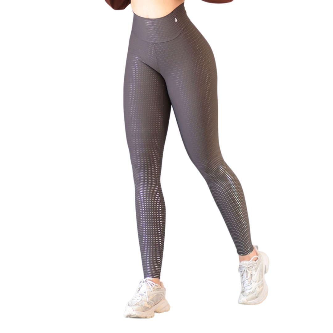 Leggings básico | Supplex Stretch, Destellos Puntos – Gris