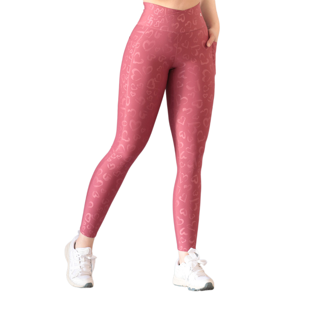 ADRIANAOLIMPO® | Leggins - Leggings básico con bolsillos | Supplex Stretch, Relieves Corazones - Rosa | Ropa deportiva para mujer Elite HotSale Blackfriaday Envío Gratis a México. Mayoreo Menudeo Ofertas Exclusivas