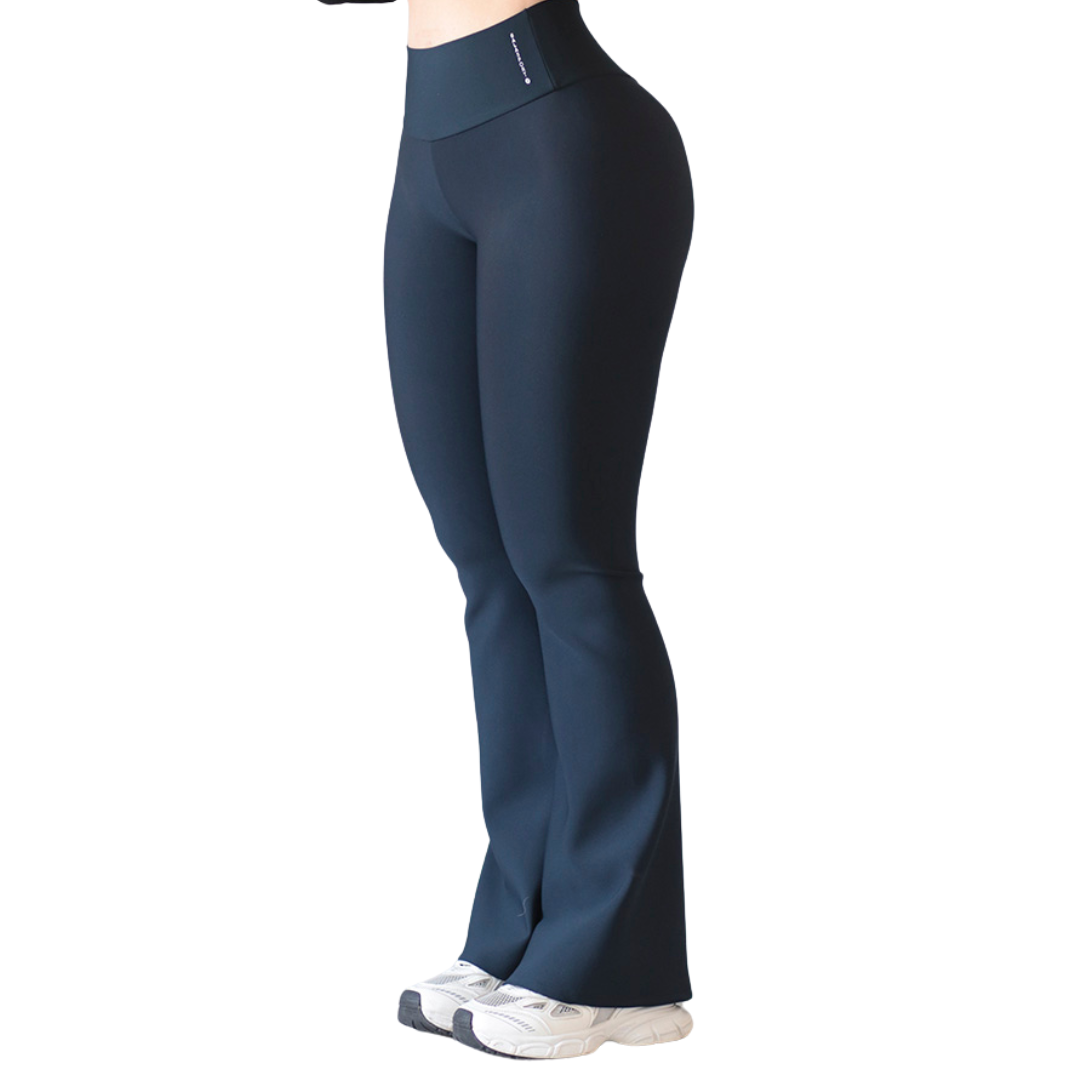 Leggings Deportivos para Mujer Fitness: Efecto Push Up, Cintura Alta, Textil Lycra Transpirable con Acabado Liso, Color Azul Media Noche | Adriana Olimpo
