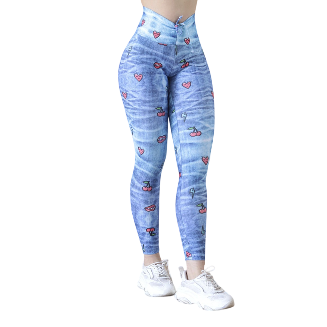Leggings push up | Supplex Stretch, Liso Love – Mezclilla